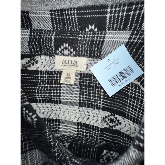 3X Flannel Shirt Plaid Southwest Country Western Top Beefy 100% Cotton NEW - Picture 3 of 8